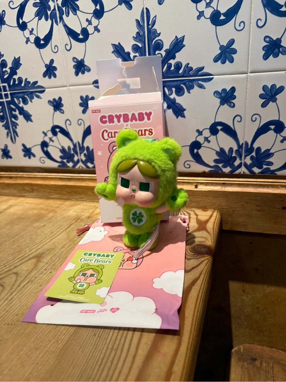 Popmart x Care Bears Green Plush Keychain Figure - Lucky Clover